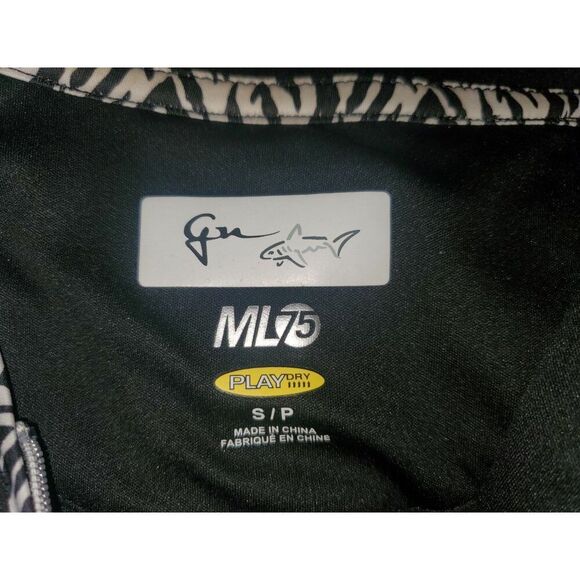 Greg Norman Sleeveless Polo Shirts Size PS Black With Zebra Trim - Picture 3 of 3